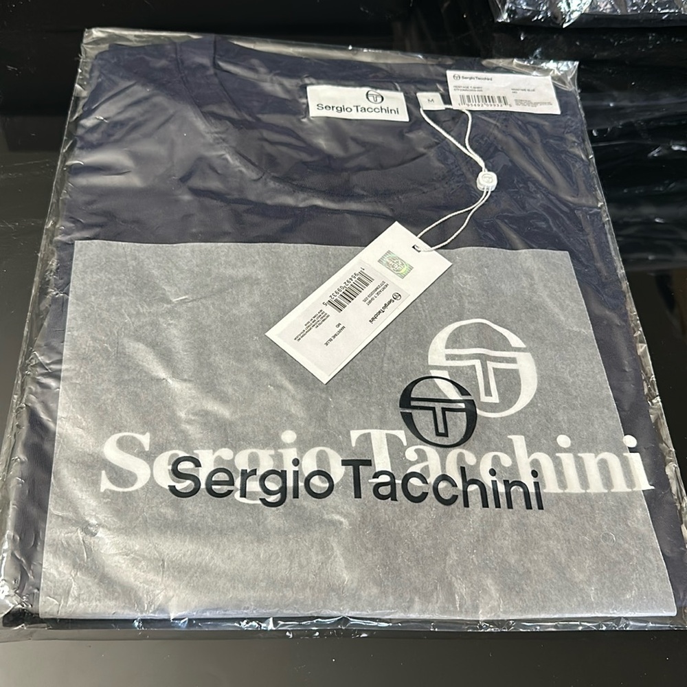 Blue men or women t shirt original Italian brand Sergio Tacchini